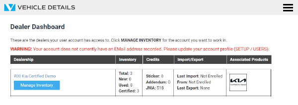 Vehicle Details Dashboard